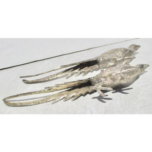 Matching Pair of Silvered Bronze Pheasants - A Pair of 2 For Sale In New York - Image 6 of 6