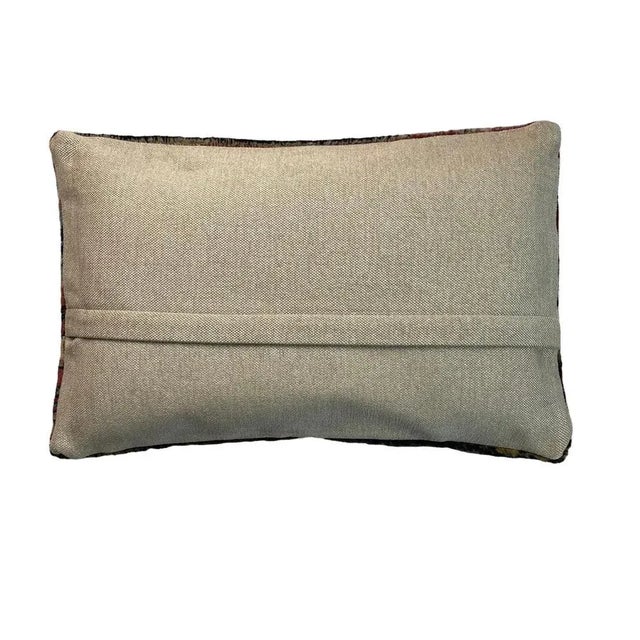 Large Vintage Turkish Handmade Rug Cushion Cover For Sale - Image 3 of 11