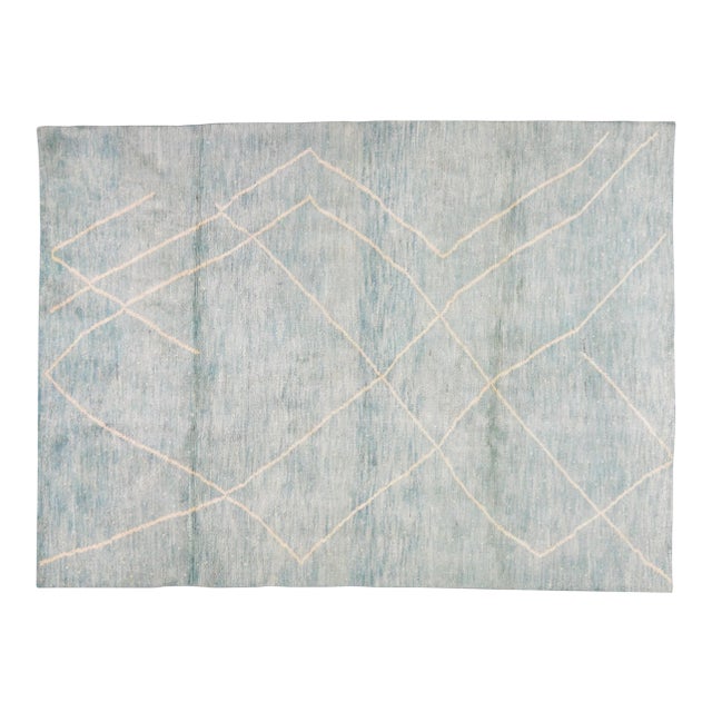 Moroccan Hand Knotted Modern Rug With Soft Texture,5'9"x7'10" For Sale