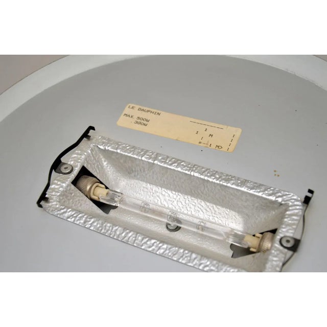 Metal Vintage French Floor Lamp attributed to Le Dauphin, 1970s For Sale - Image 7 of 8