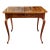 Louis XV style coffee table in walnut with inlaid top supported by wavy legs, in the under-top band there is a drawer....