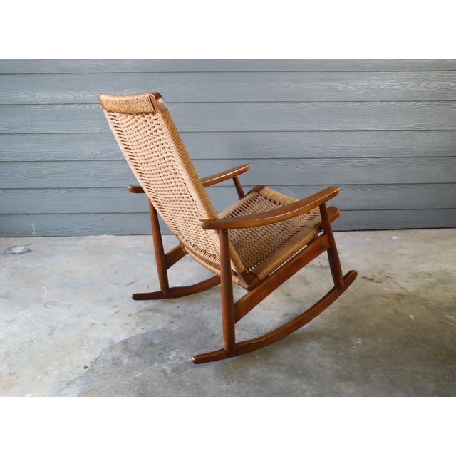 Vintage Mid Century Yugoslavian Hans Wegner Style Rocking Lounge Chair ...