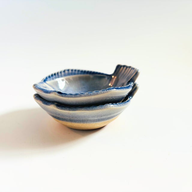 Late 20th Century Vintage Puffer Fish Pottery Bowls - Set of 2 For Sale - Image 5 of 10