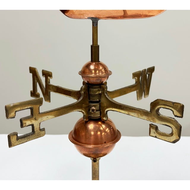Mid 20th Century Vintage Copper and Brass Sailboat Weathervane For Sale - Image 5 of 8