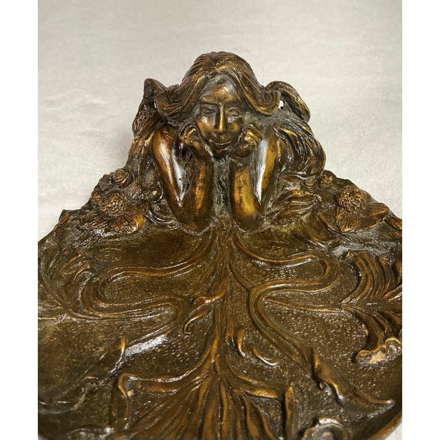 Metal Art Nouveau Bronze Vide-Poche Trinket Tray, Marked R L , Circa 1860 - 1912 For Sale - Image 7 of 12