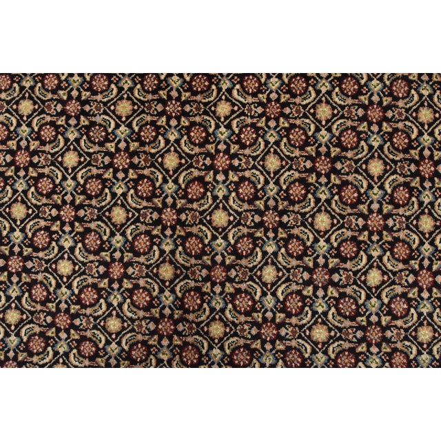 Blue Fine Mood Rug 5’6” X 7’8” Blue Wool Vintage Hand-Knotted Carpet For Sale - Image 8 of 13