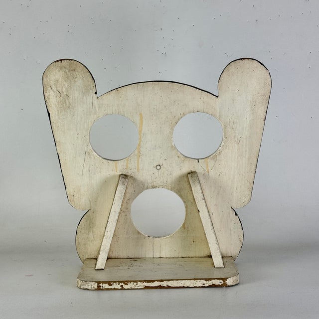 Vintage Primitive Homemade Wood Mickey With Red Nose Ball Toss Game Board For Sale In New York - Image 6 of 8