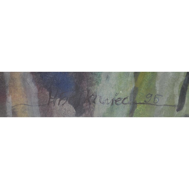 Modernist Painting in Good Giltwood Cassetta Frame Signed For Sale - Image 4 of 7