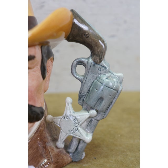Royal Doulton American Royal Doulton Wyatt Earp Wild West Mustache Revolver Toby Character Jug For Sale - Image 4 of 11