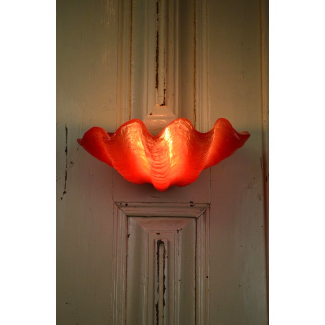 Vintage Sculptural Resin Shell Wall Sconce, 1970s For Sale - Image 16 of 18