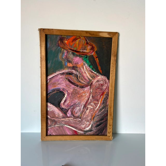 1970's Mid-Century Impressionist Woman Oil Portrait Painting For Sale - Image 11 of 12