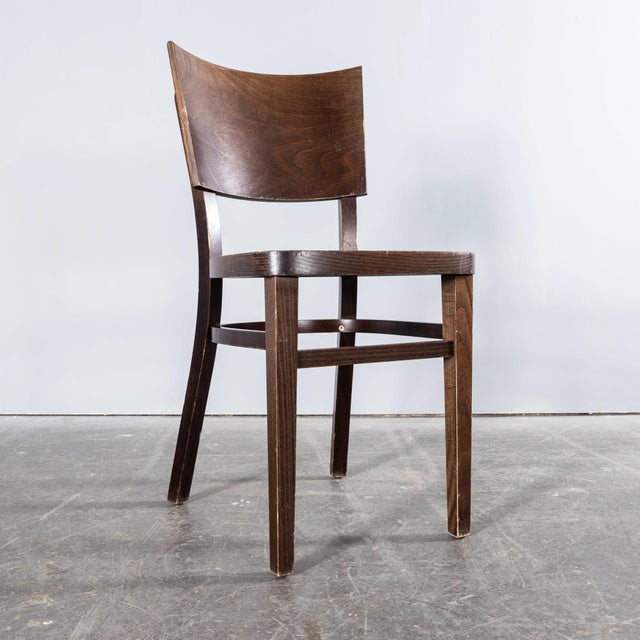 Wood Deep Back Dining Chairs in Dark Walnut from Ton, 1970s, Set of 4 For Sale - Image 7 of 11