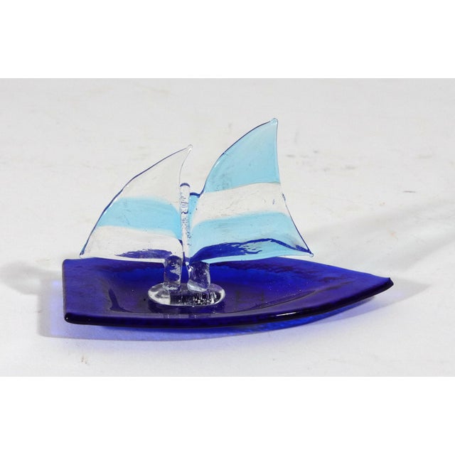 Vintage Modern Murano Glass Model of Sailing Ships For Sale - Image 16 of 18