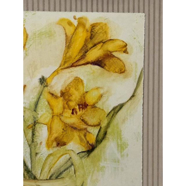 Cheri Blum 'Vase of Day Lilies Ii" Custom Framed Botanical Print by Decorative Arts, Inc. For Sale In Baton Rouge - Image 6 of 11
