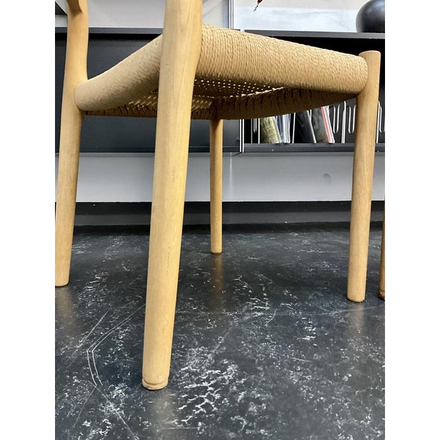 Set of Model 84 Dining Chairs in Oak and Paper-Cord by J.L. Møllers for Niels Otto Møller, Denmark, 1970s For Sale - Image 9 of 18