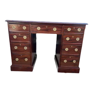 Antique Mahogany Leather Inset Top Desk, 19th Century