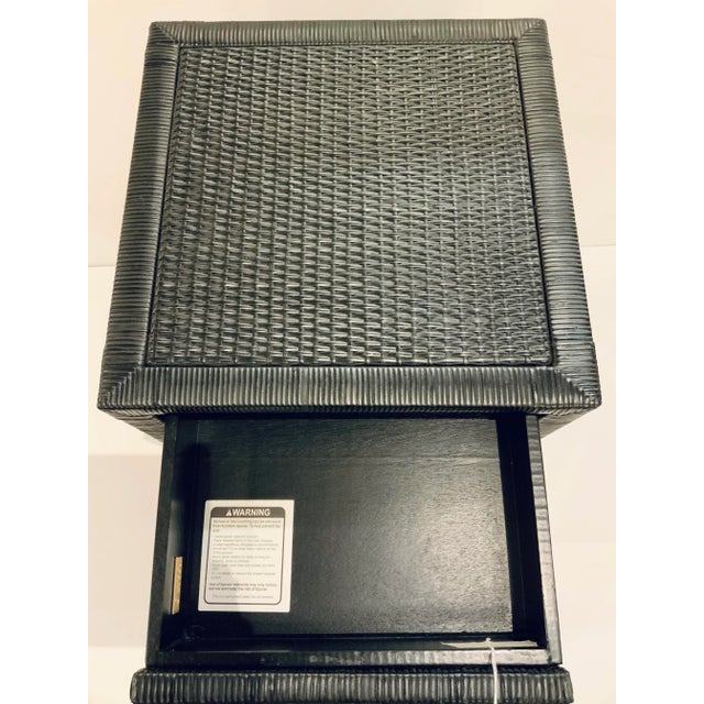 2010s Made Goods Modern Onyx Finished Rattan Isla Nightstand For Sale - Image 5 of 6