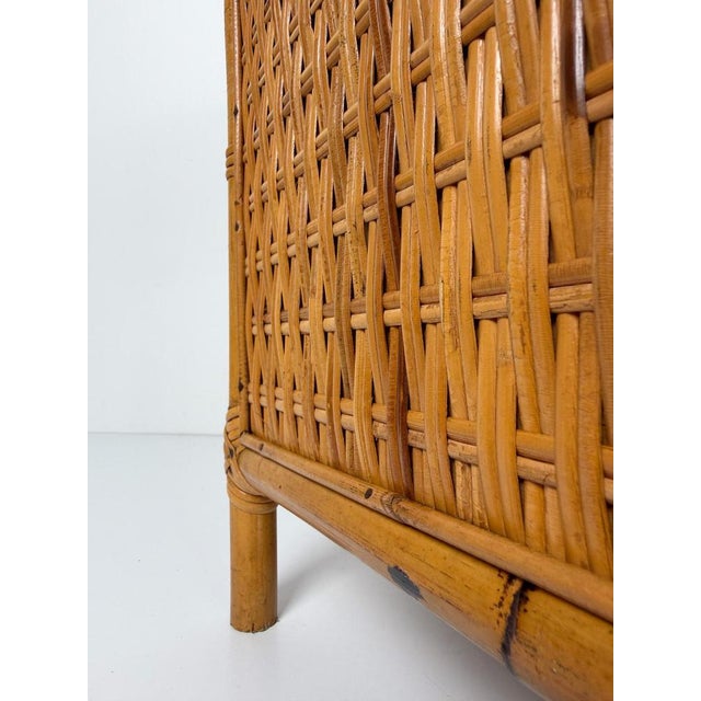Mid-Century Italian Bedside Chest in Woven Cane, Rattan and Bamboo, 1960s For Sale - Image 17 of 18