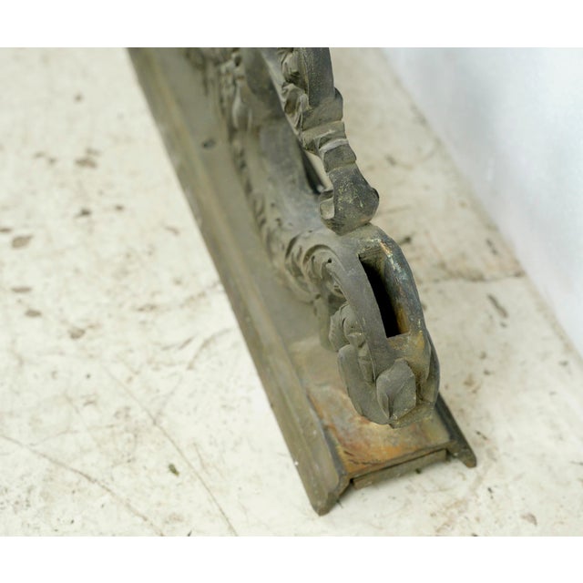 Verdigris Pair of Highly Ornate Verdigris Cast Bronze Architectural Pediments For Sale - Image 8 of 10