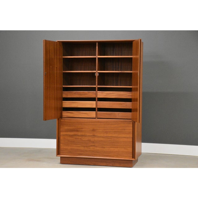 1960s Danish Modern Teak Armoire Dresser For Sale - Image 5 of 12
