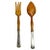 Art Deco Art Deco Teak & .925 Etruscan Sterling Handle Salad Tongs Utensils Silverware For Sale - Image 3 of 4