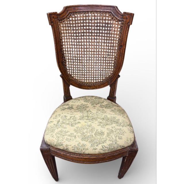 Mid 19th Century A Pair of Antique French Cane-Back Side Chairs For Sale - Image 5 of 6