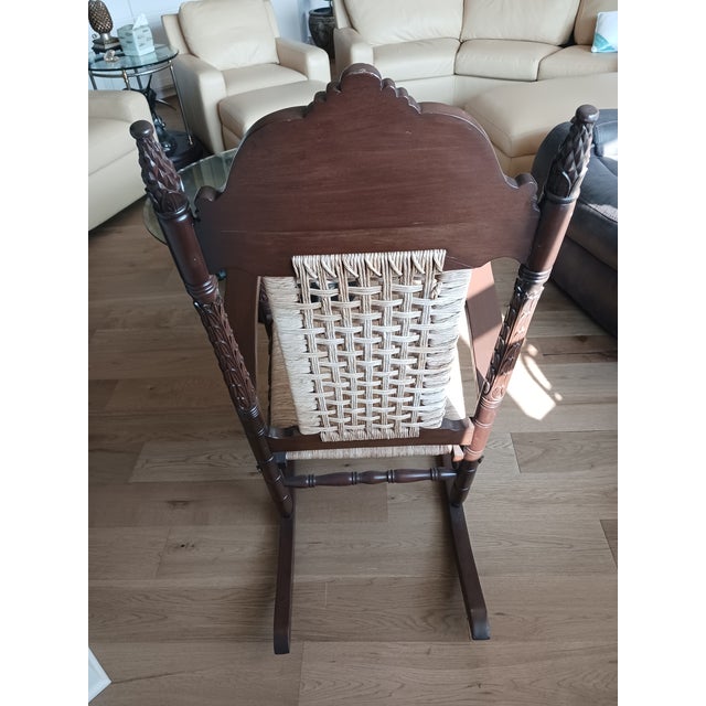 American Late 20th Century JFK Replica Hand-Crafted Rocking Chair For Sale - Image 3 of 4