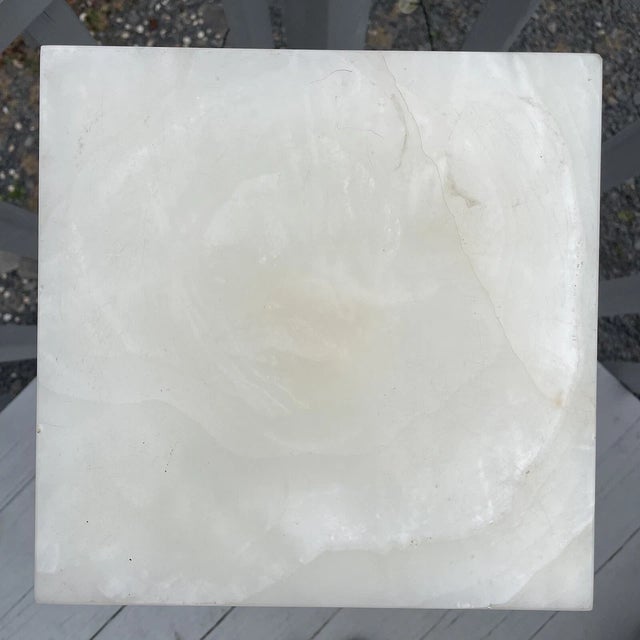 Antique Victorian - Art Deco Era Alabaster Rotating Stone Pedestal Fern Stand For Sale - Image 9 of 16