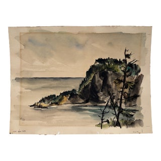 Henry Emil Salloch Original Watercolor on Paper Cap- Bon- Ami Canada, 1957. For Sale