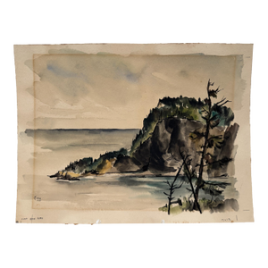 Henry Emil Salloch Original Watercolor on Paper Cap- Bon- Ami Canada, 1957.