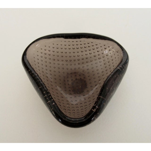 Late C.1950s' Italian hand-blown, Original Flavio Poli, triangular-shaped Murano ring, and/or decorative jewelry bowl, in...