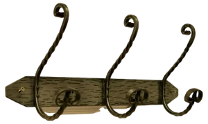 Hat and Coat Hooks in Polished Steel and Wrought Iron, 1960
