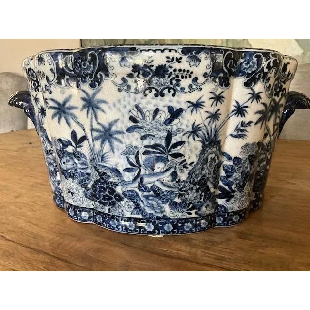 Mid 20th Century 20th Century Chinese Blue and White Footbath For Sale - Image 5 of 9