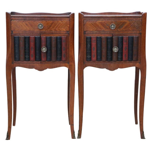Vintage French Parquetry Nightstands, 1930, Set of 2 For Sale - Image 10 of 10