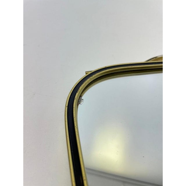 Mid-Century Asymmetric German Brass Kidney Wall Mirror, 1960s For Sale - Image 5 of 10