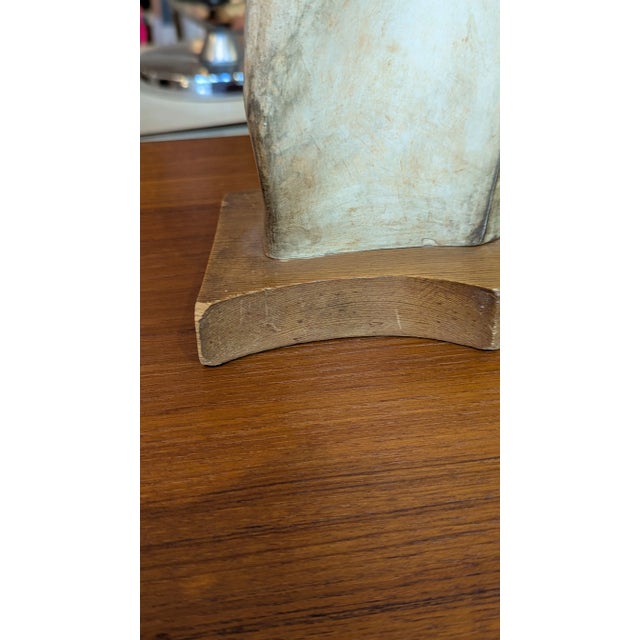 Cream Jenny Fohr Mid-Century Modern Abstract Female Sculpture With Wood Base For Sale - Image 8 of 10