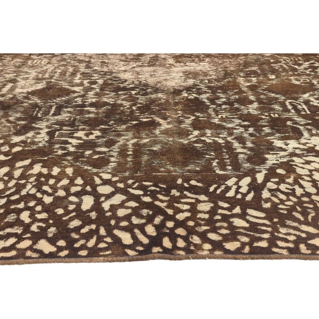 Mid 20th Century Whimsy Cocoa Biophilic Vintage Turkish Rug - 09’11 X 12’06 For Sale - Image 4 of 9