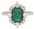 1.5cts 8x6mm Zambian Emerald Ring With Natural Diamond Halo in 14k White Gold, Size 6.75 For Sale