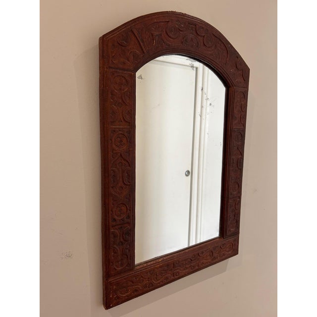 Embossed Leather Mirror, 1970 For Sale - Image 10 of 10
