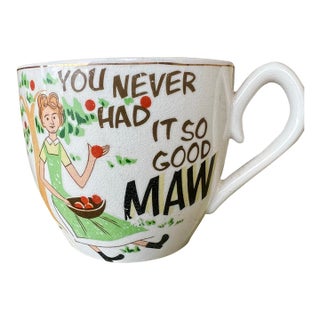 Vintage Mid-Century Modern Oversized Novelty "Maw" Coffee Mug For Sale