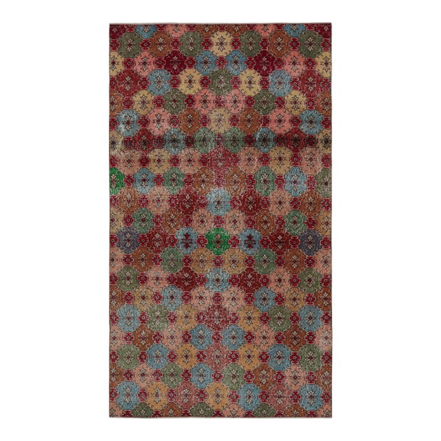 1960s Vintage Zeki Müren Art Deco Rug With Geometric Patterns For Sale