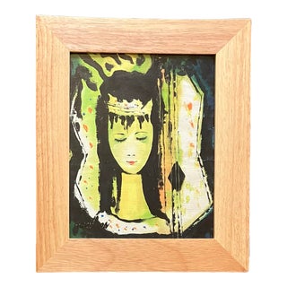 1970’s Vintage Abstract Expressionist Female Portrait Painting For Sale