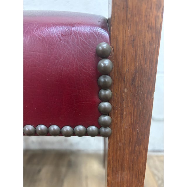 Vintage Art Deco Style Leather Dining Side Chairs - Set of 4 For Sale - Image 10 of 11