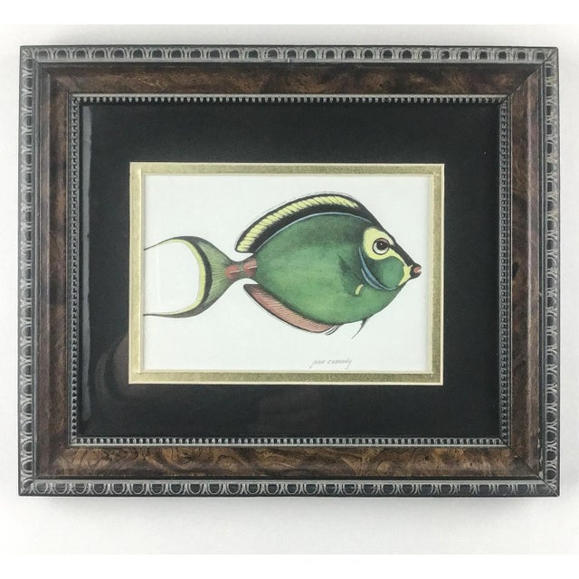 Vintage Framed with glass. Signed Jean Cassady Pair of her signature Colorful Tropical Fish Prints Very beautifully...