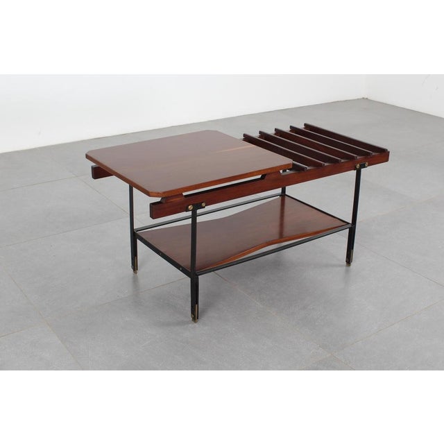 Mid-Century Iron and Teak Coffee Table from Home Torino, 1960s For Sale - Image 3 of 18