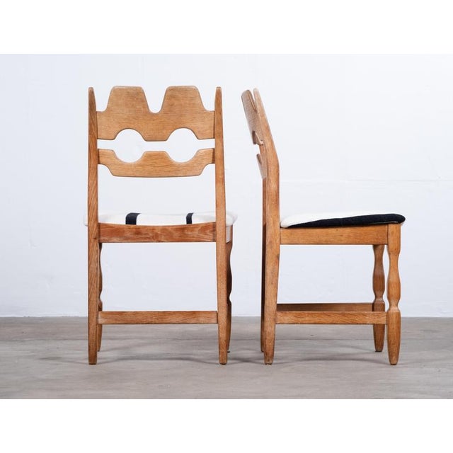 Vintage Razor Blade Oak Dining Chairs by Henning Kjærnulf, 1960s, Set of 4 For Sale - Image 6 of 10