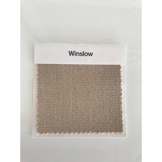 Wood Crate and Barrel Upholstered Queen Size Platform Bed For Sale - Image 7 of 8