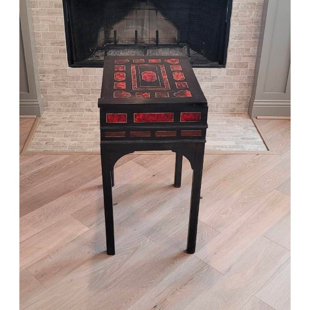 17th/18th Century Antwerp Ebonized Wood Faux Red Tortoiseshell Standing Box Silverware Chest For Sale - Image 17 of 18