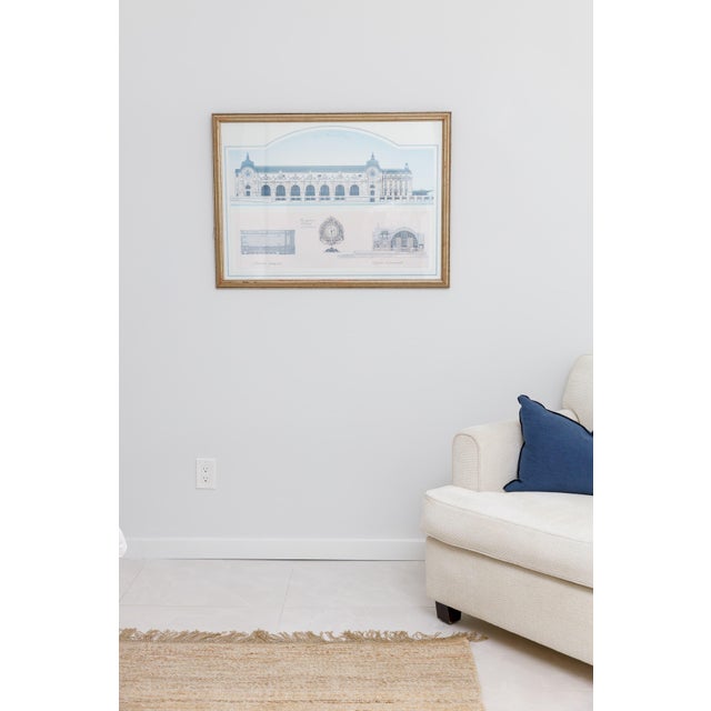 Paris, 1990's Musee D'orsay A refined vintage architectural print depicting classical building elevations and details,...