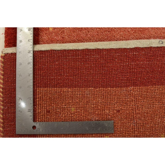 Gabbeh Runner 2’6” X 9’9” Red Wool Contemporary Hand-Knotted Oriental Rug For Sale - Image 12 of 12